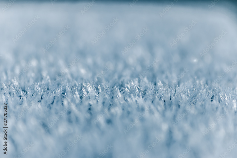 Obraz premium Winter background, frost, ice crystals close up