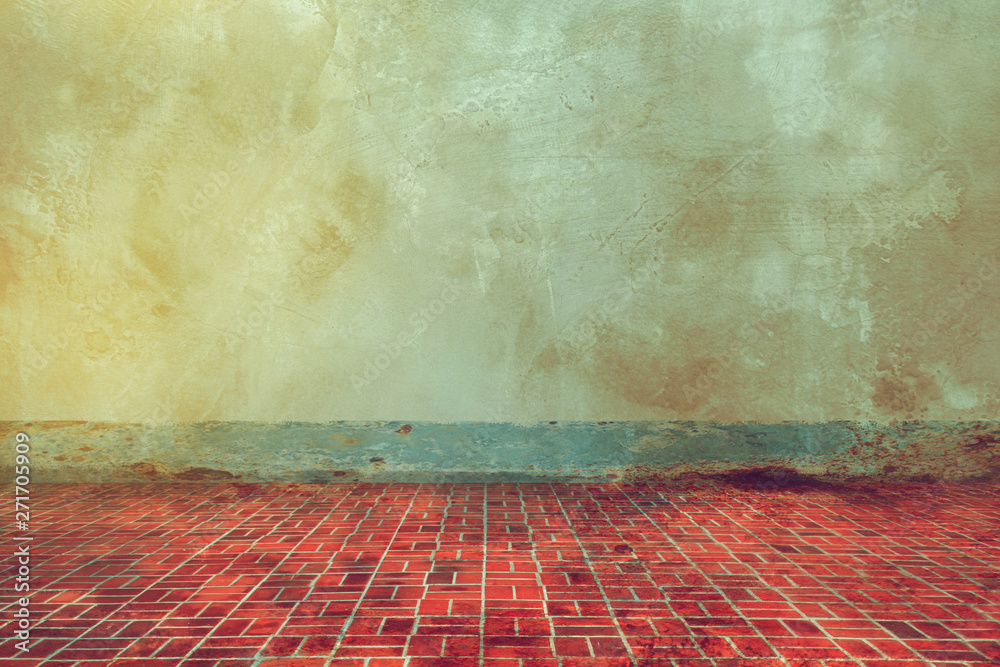grunge texture of old wall and dirty floor tile background, aged room in  old house Stock Photo | Adobe Stock