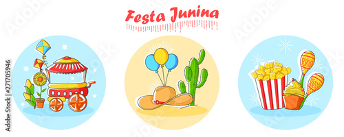Festa Junina Celebration of Brazil festival in vector