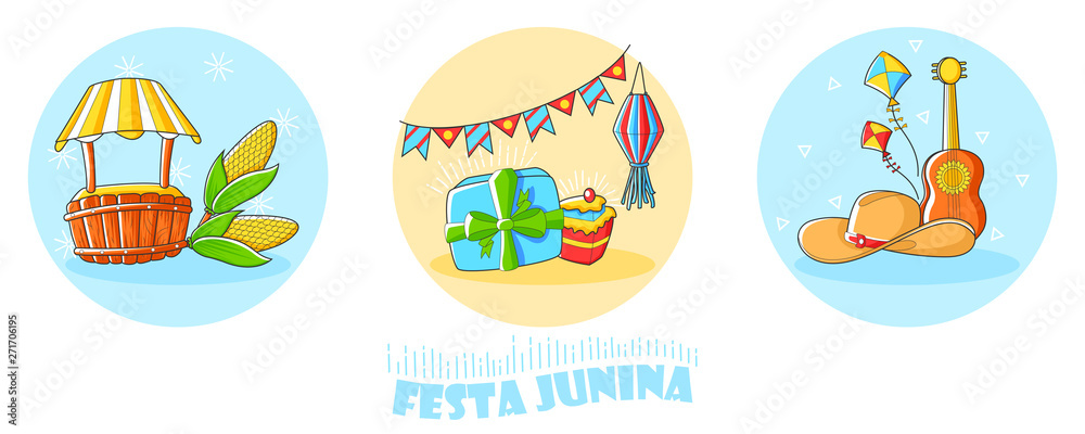 Festa Junina Celebration of Brazil festival in vector Festa Junina Celebration of Brazil festival in vector