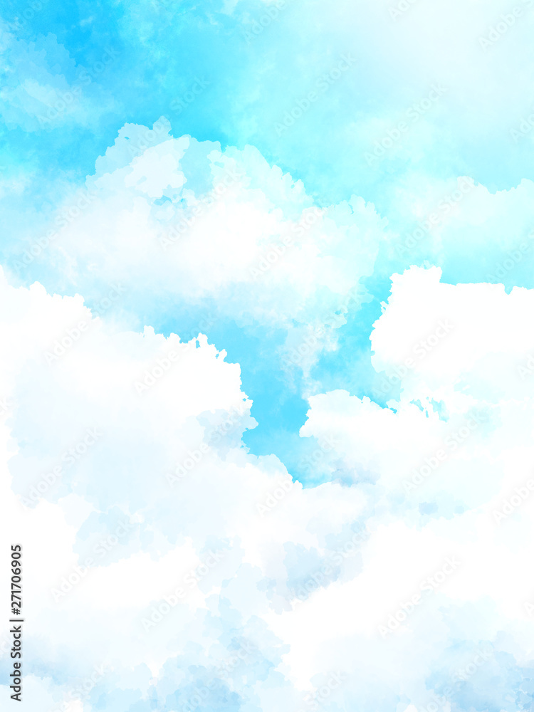 Fototapeta 青空と雲の背景素材・縦02