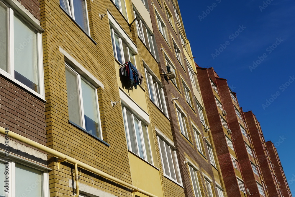 Modern condominium building real etate in city with blue sky Modern condominium building real etate in city with blue sky