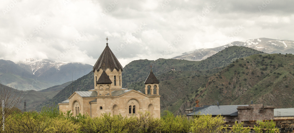 Fototapeta premium Armenian church in nature. Armenia, spring