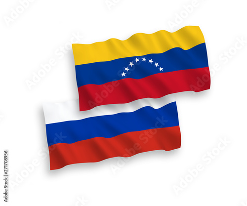 Free Download National vector fabric wave flags of Venezuela and Russia isolated on white background. 1 to 2 proportion. - GFXLoad