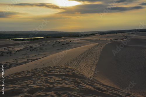 Sand dunes at sunset