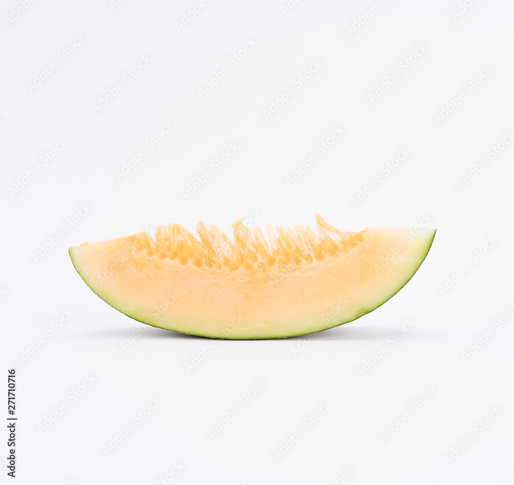 Cantaloupe melon  on white background