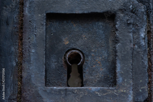 old iron door with lock