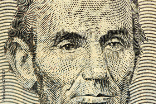 Five dollars banknote close up