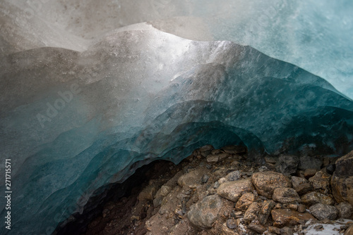 glacial cave of the Alibek mountain glacier  Dombay  Karachay-Cherkess Rep.  Russia