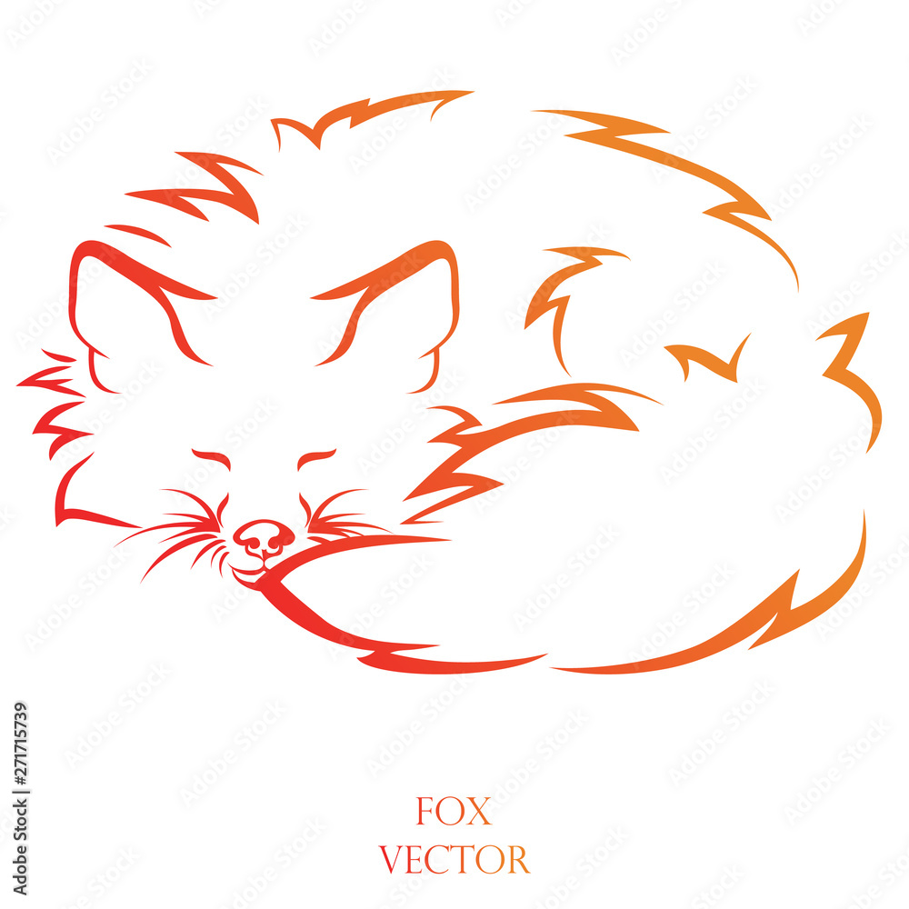 Obraz premium red fox, element for design, print. vector illustration