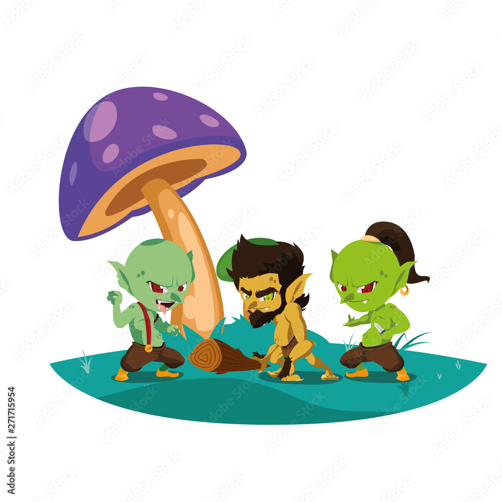 ugly trolls with caveman gnome in the camp magic characters ugly trolls with caveman gnome in the camp magic characters