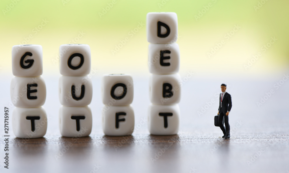get out of debt concept / Increased liabilities from exemption debt consolidation