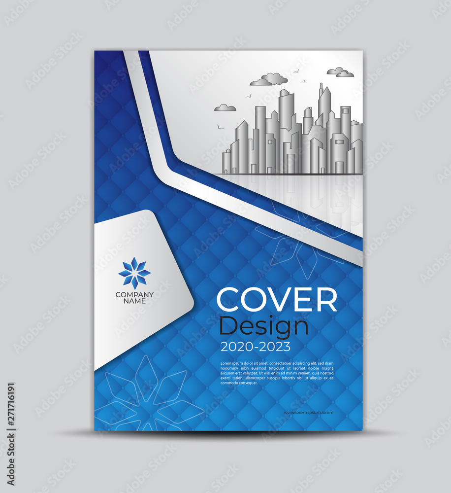 Modern Cover Design template, Business Brochure flyer Creative idea, book  cover, annual report, with city and geometric graphic background, vector  layout, a4 page Stock Vector | Adobe Stock