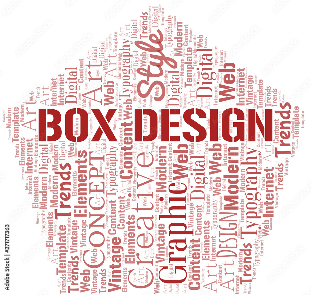 Box Design word cloud. Wordcloud made with text only. Box Design word cloud. Wordcloud made with text only.