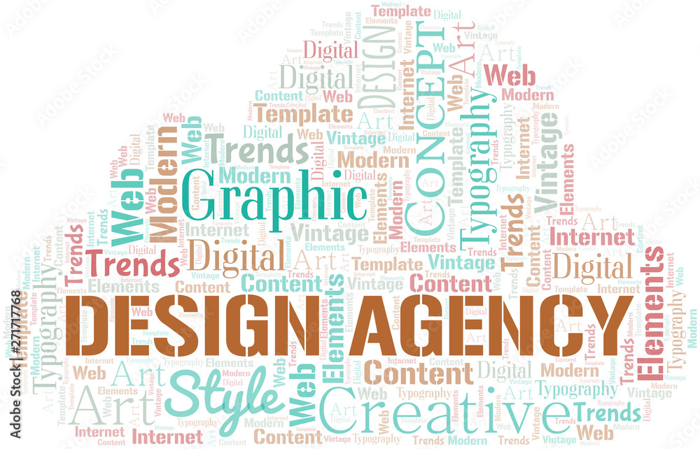 Design Agency word cloud. Wordcloud made with text only.