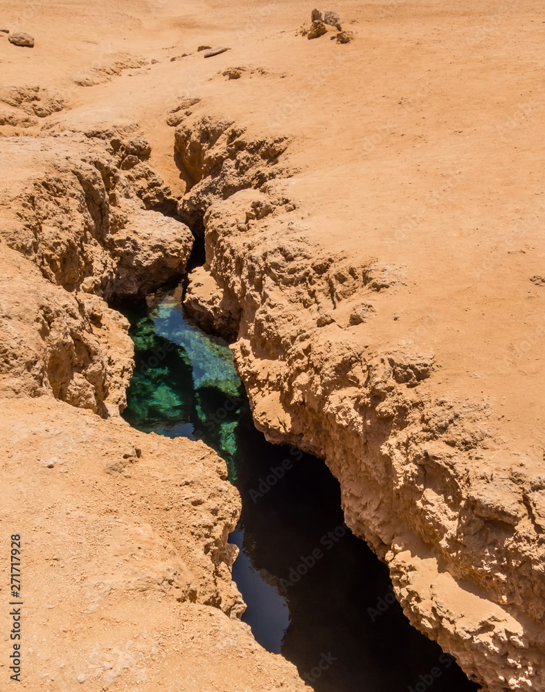Earthquake Crack in national Park of Ras Mohamed. Egypt Red Sea.