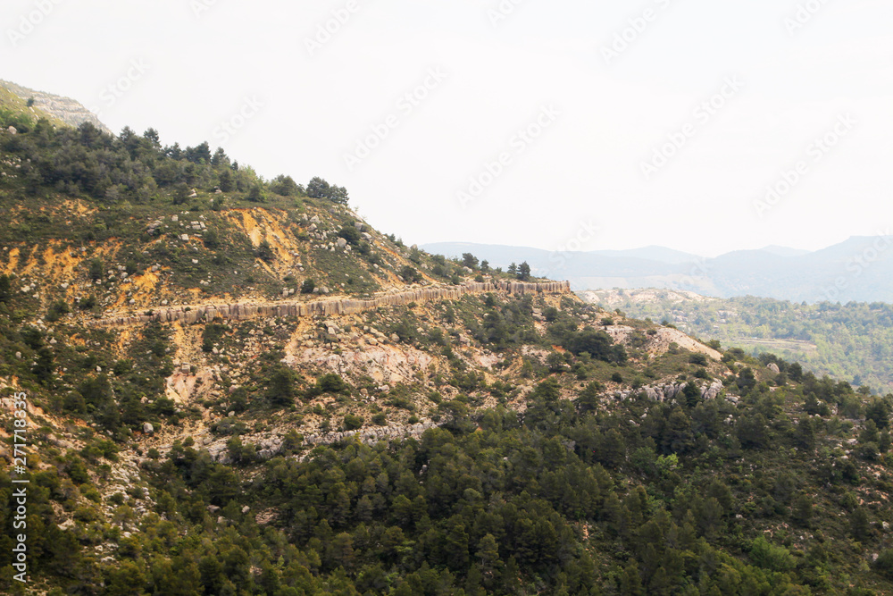 Naklejka premium A mountain terrain of Siurana in Priorat, Spain