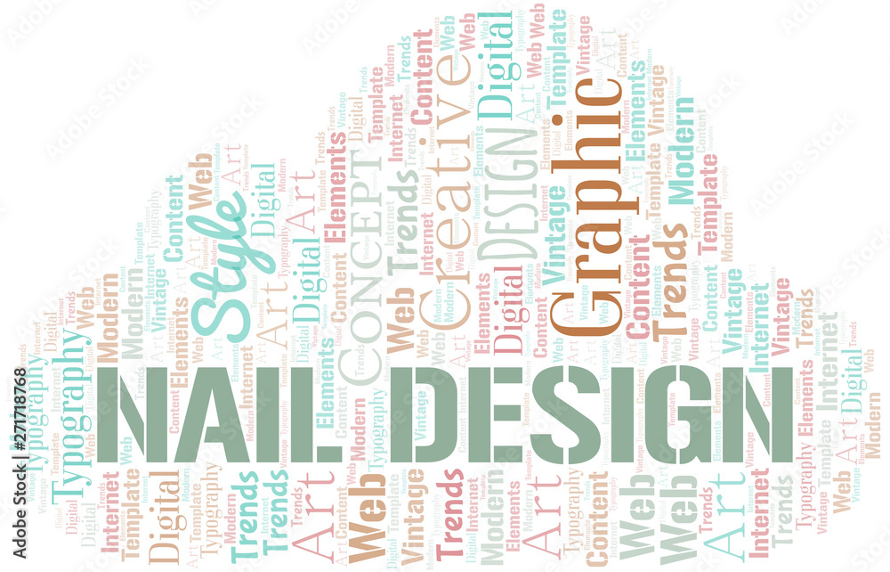 Nail Design word cloud. Wordcloud made with text only.
