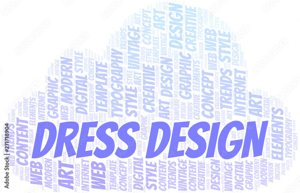 Dress Design word cloud. Wordcloud made with text only.