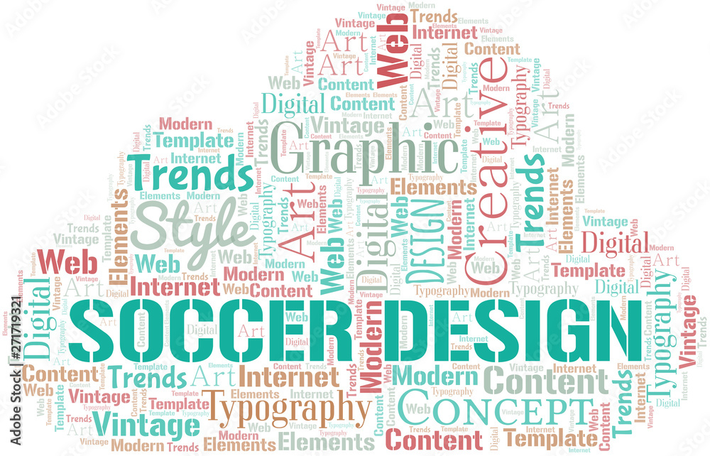 Soccer Design word cloud. Wordcloud made with text only.