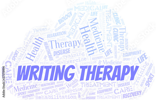 Writing Therapy word cloud. Wordcloud made with text only.