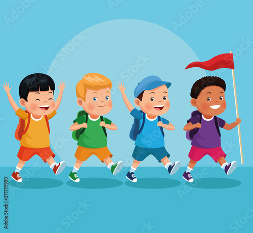 children on school field trip