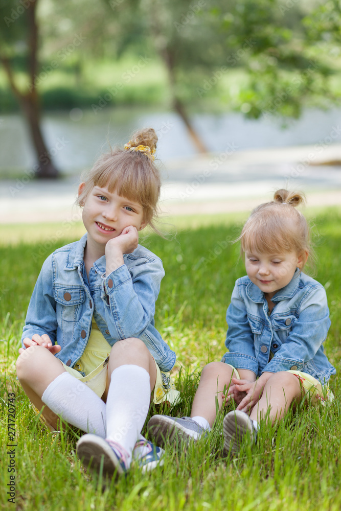 Happy children having fun in summer Happy children having fun in summer