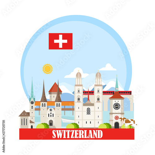 Switzerland Travel Landmarks background