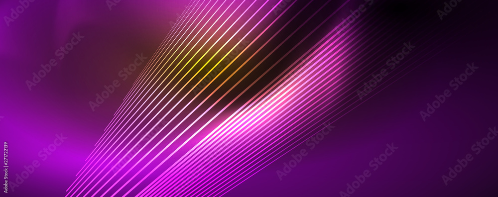 Shiny color neon light with lines, abstract wallpaper, shiny motion, magic space light. Techno abstract background Shiny color neon light with lines, abstract wallpaper, shiny motion, magic space light. Techno abstract background