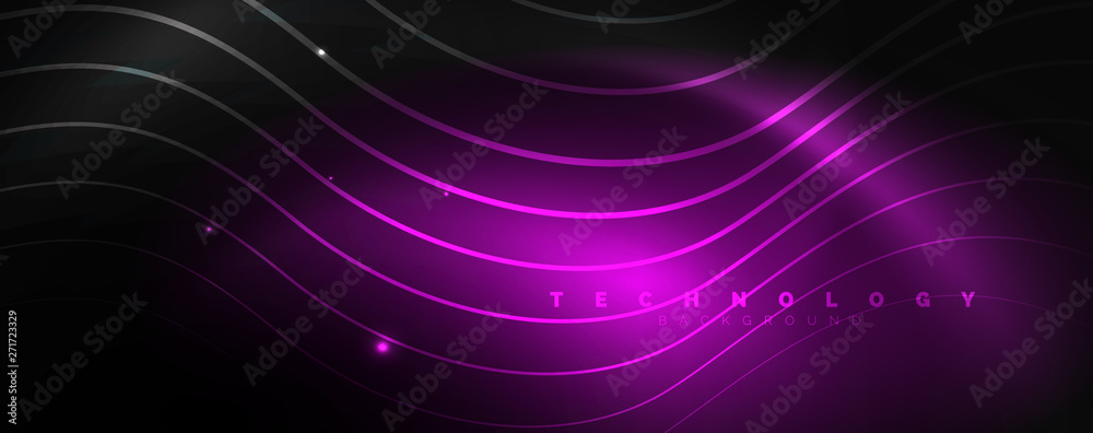 Dark abstract background with bright color neon lights and lines. Glowing background Dark abstract background with bright color neon lights and lines. Glowing background