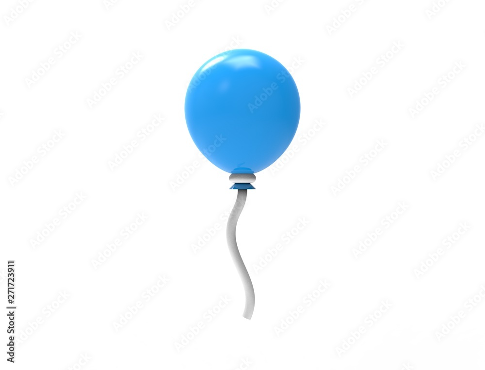 3D rendering of colored balloons isolated on white studio background.