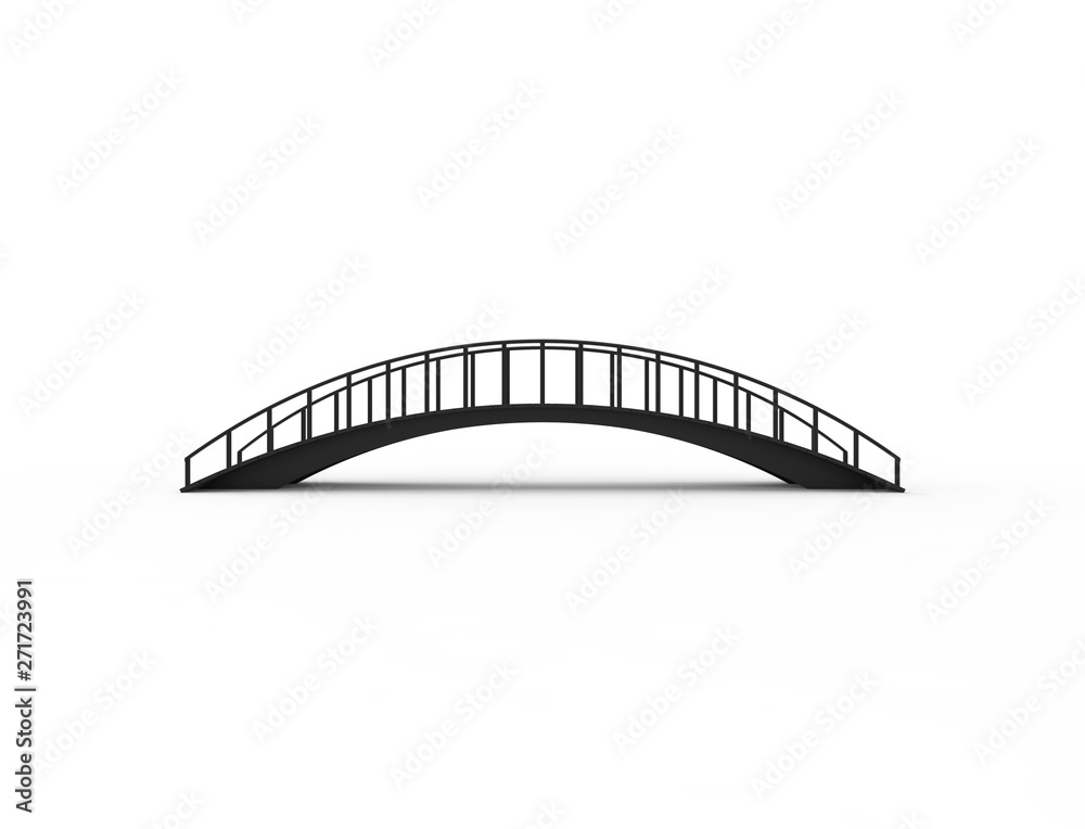 3D rendering of a bridge isolated on white background