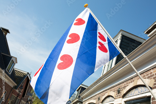 The Frisian flag, provincial flag of Friesland province, The Netherlands © Studio F.