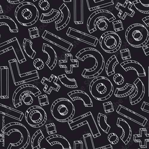 Abstract geometric construction seamless pattern