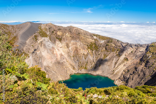 View to the Crater of Irazu Volcano at Irazu Volcano National Park in Costa Rica photo