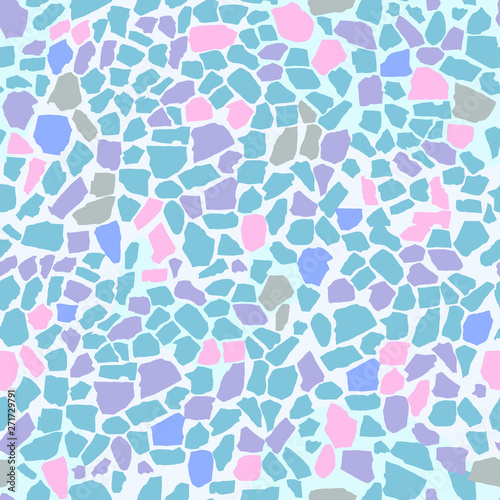 Vector seamless pattern of stones in pastel colors.