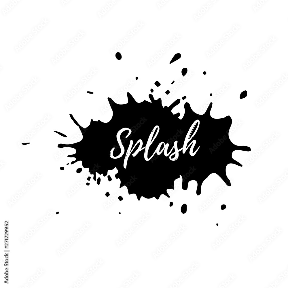 Splash text with hand drawn color blots splash inspiration with white text on the blobs background template. Splash text with hand drawn color blots splash inspiration with white text on the blobs background template.