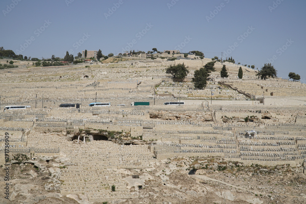 Landscape View of Mount of Olives, Jerusalem. Holy Place Travel and Tourism
