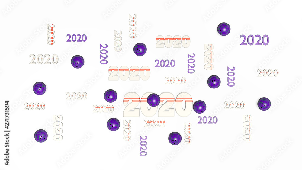 Naklejka premium Top View of Several Bowling 2020 Designs with Some Bowls
