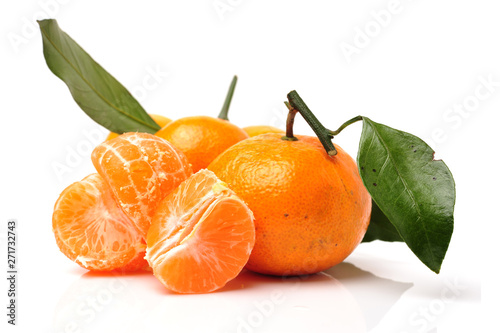 tangerine orange on white background 