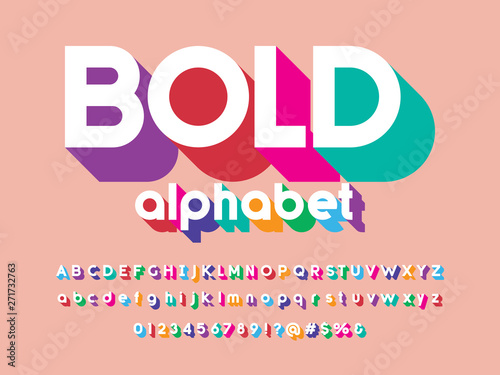 Vector of stylized modern colorful alphabet design