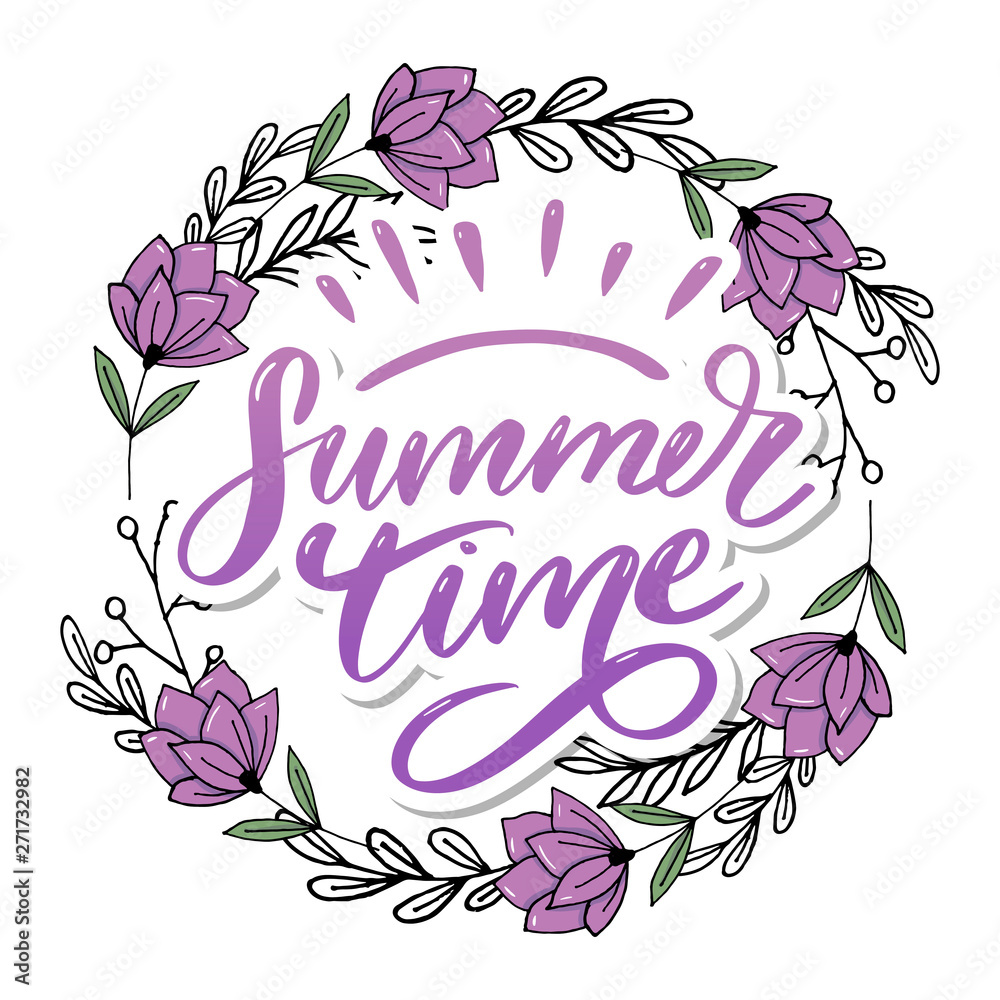 Summer time vector text lettering calligraphy letters black slogan Sales Holiday Flyer Banner Poster Summer time vector text lettering calligraphy letters black slogan Sales Holiday Flyer Banner Poster