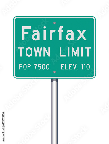 Fairfax Town Limit road sign