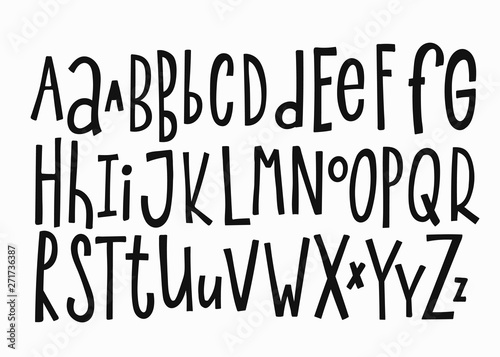 Doodle simple kids alphabet