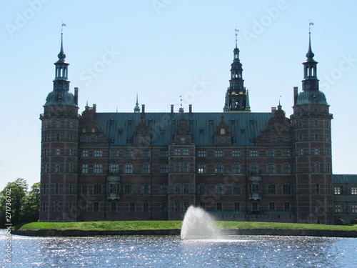 Frederiksborg Slotspark with a fountain in Hillerod, Denmark photo