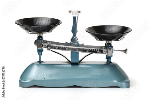 Foto Tray balance on white background