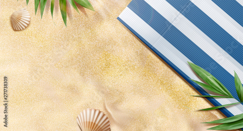 Top view summer beach background