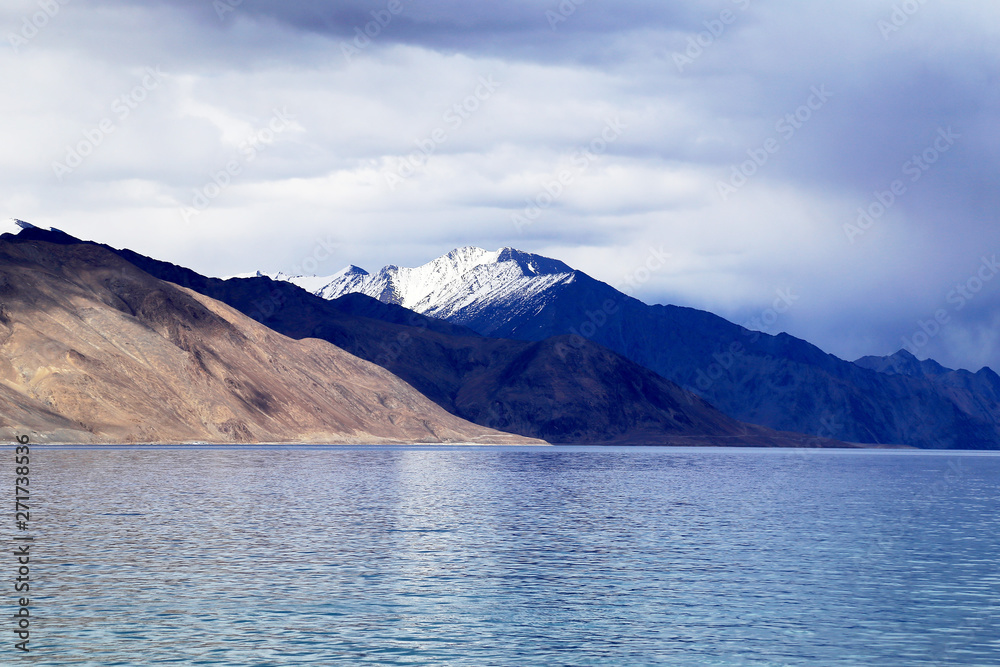 Pangong Lake or Pangong Tso in Ladakh District, India.