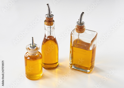 Three different kind of vintage oil bottle