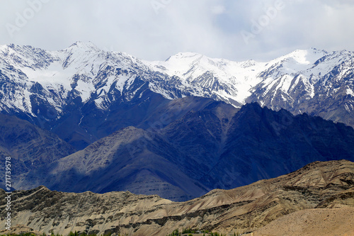 Himalayan Mountain perspective in Leh, Ladakh, India.